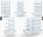 ⁦رفوف سوبر ماركت جداري 100*35 سم ابيض⁩ - الصورة ⁦3⁩